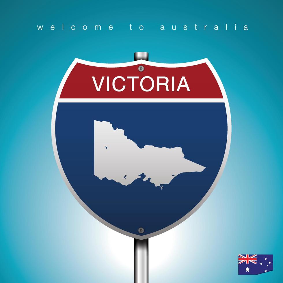 l'étiquette de la ville et la carte de l'australie dans le style des signes américains. vecteur