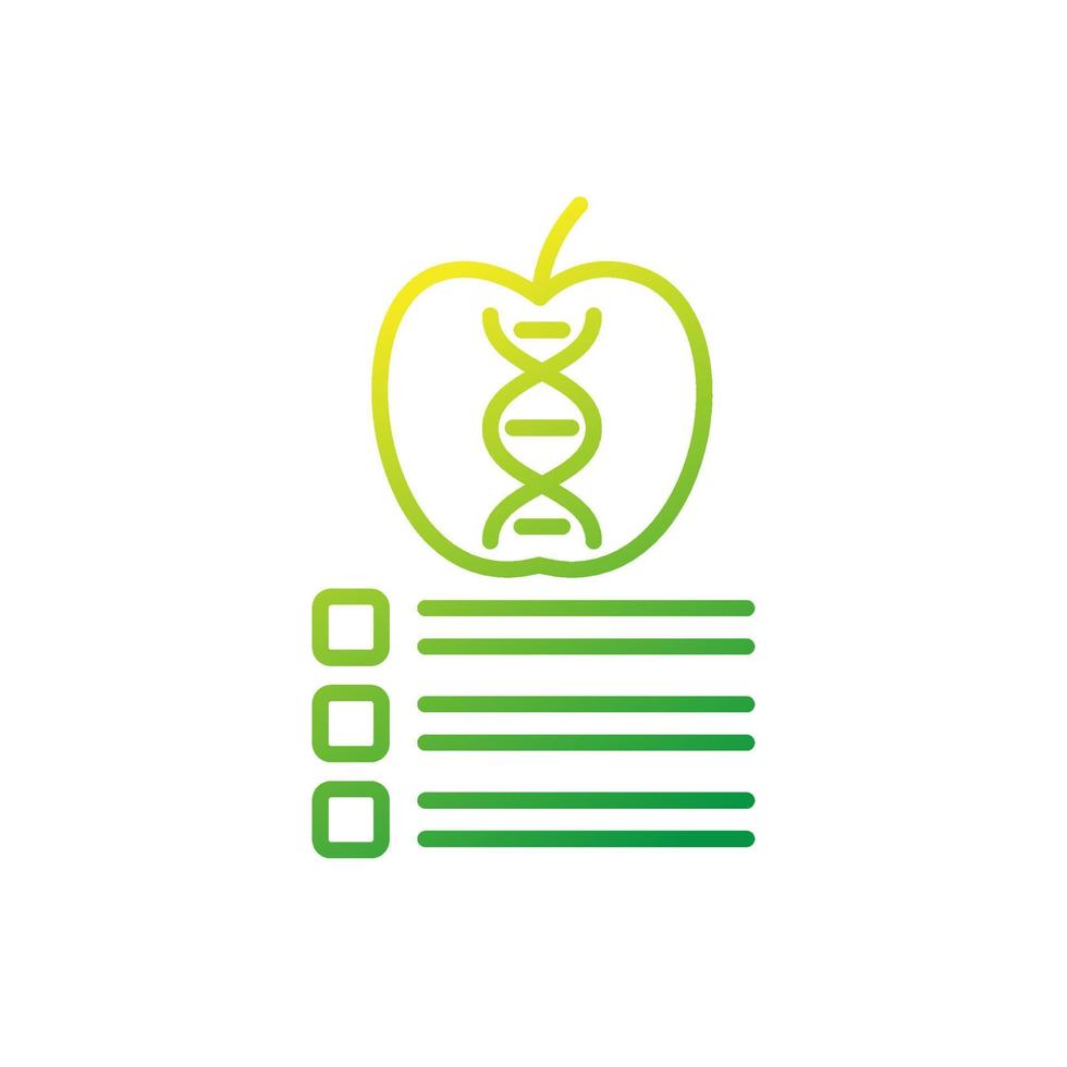 icône de vecteur de ligne de pomme génétiquement modifiée