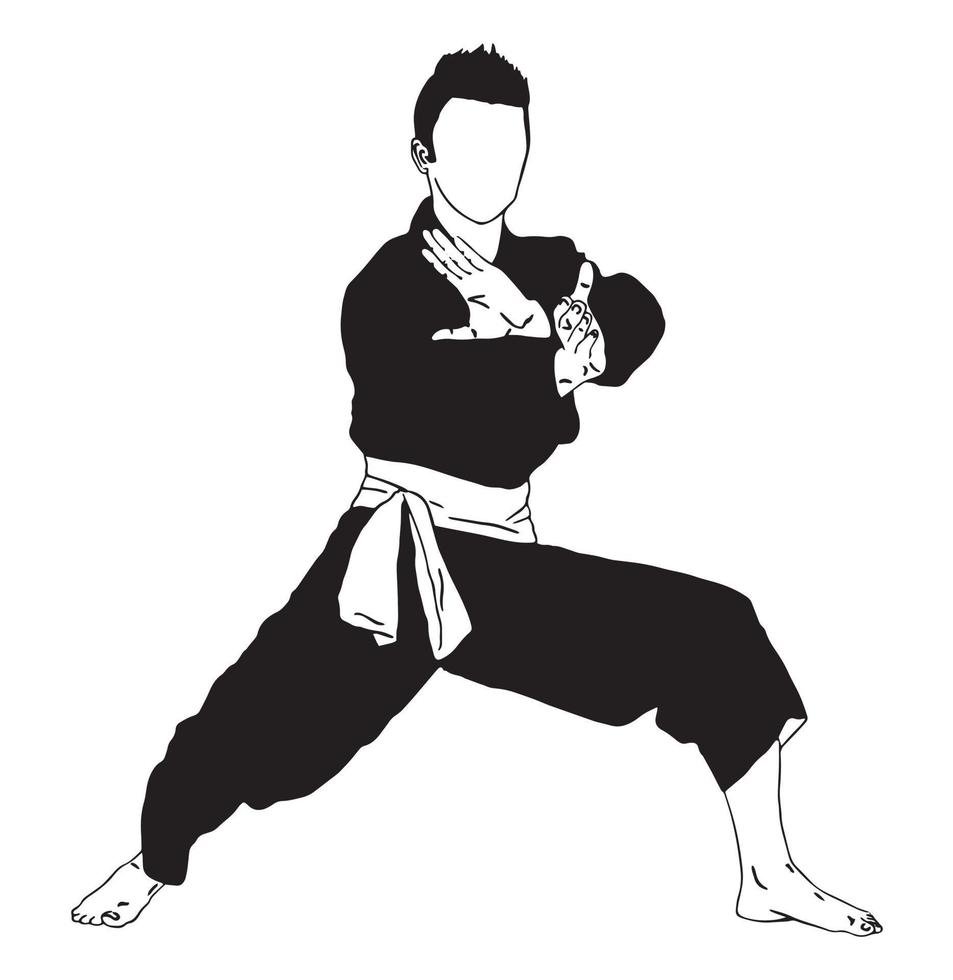 illustration de la technique d'ouverture du pencak silat vecteur