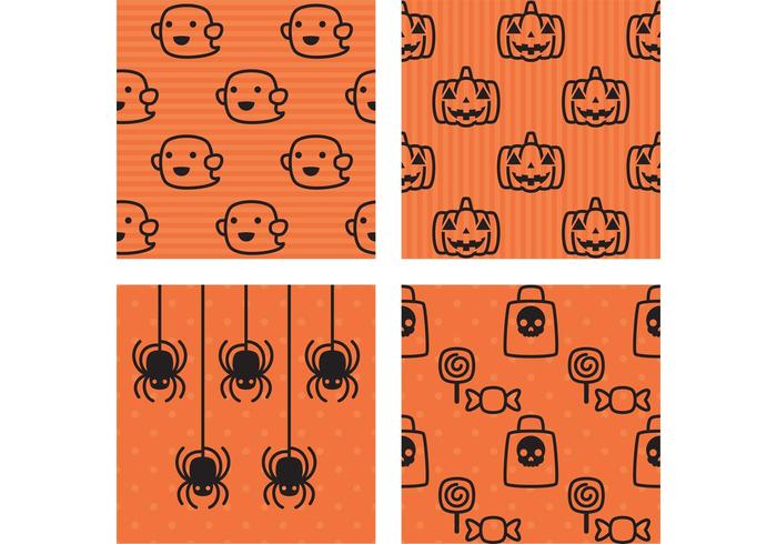 Motifs mignons d'Halloween vecteur