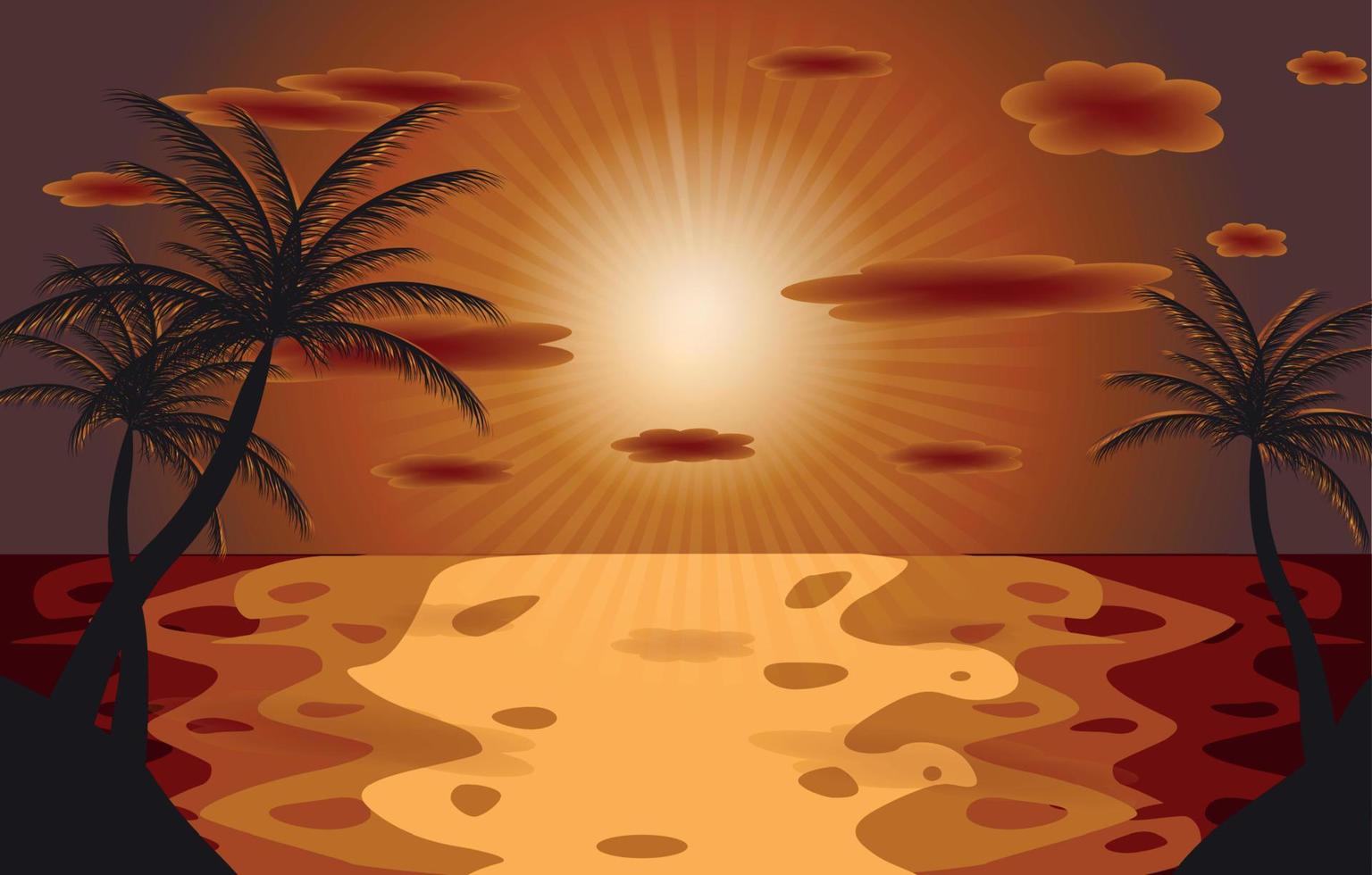 palmier au coucher du soleil. illustration vectorielle. eps 10 vecteur