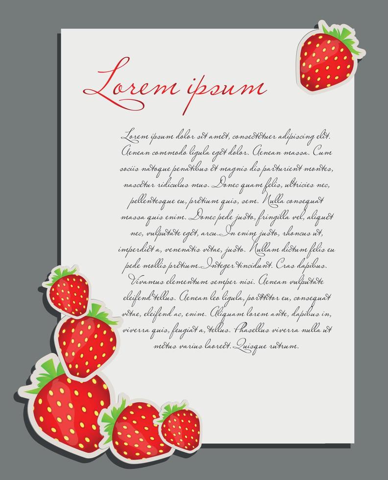 fraise fond page blanche illustration vectorielle vecteur