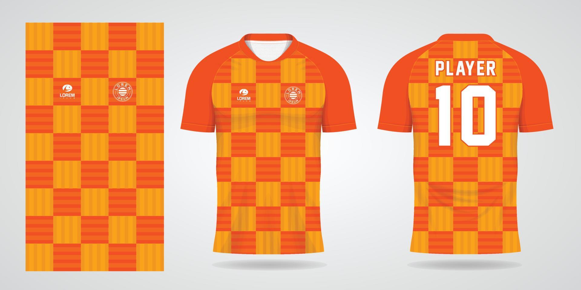 modèle de conception de sport maillot de football orange vecteur