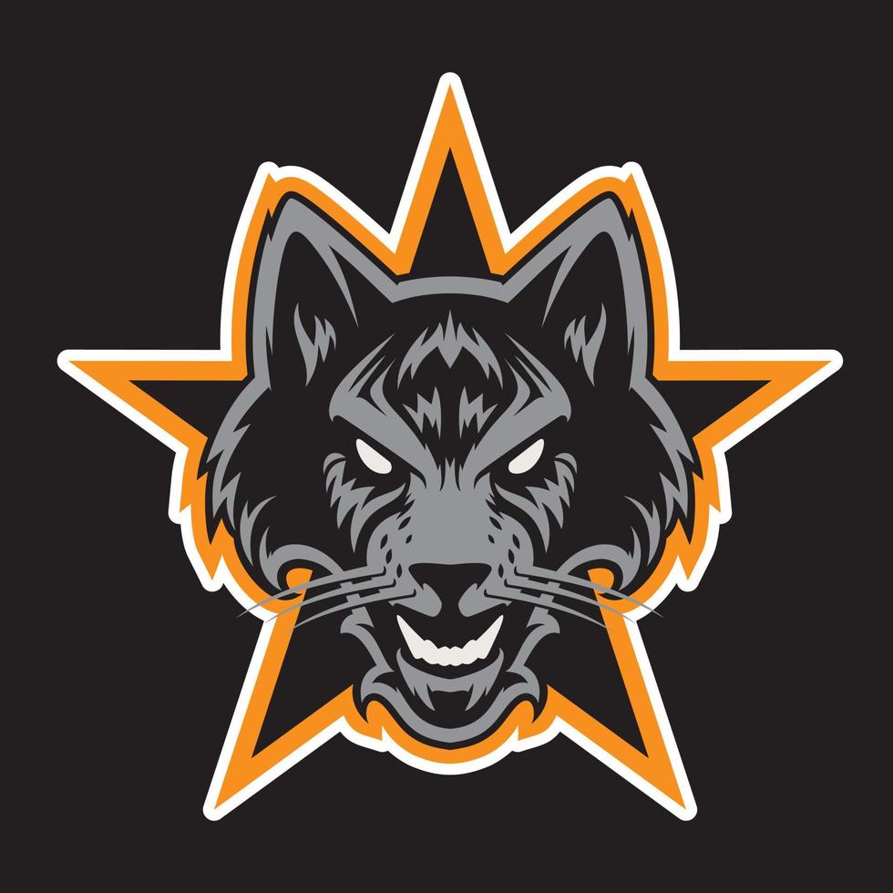 logo tête de loup. idéal pour les logotypes sportifs et les mascottes d'équipe. vecteur