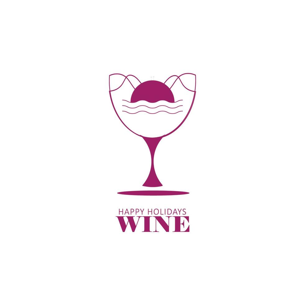 logo de vin combiné avec la nature, vin naturel vecteur