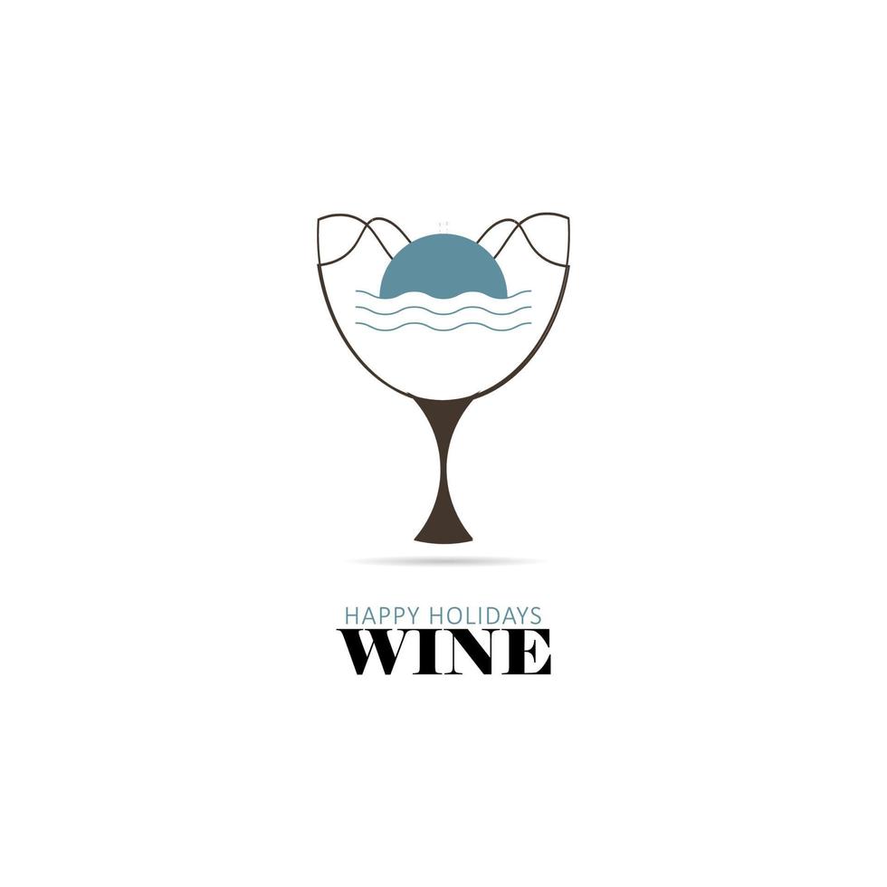 logo de vin minimaliste et élégant vecteur