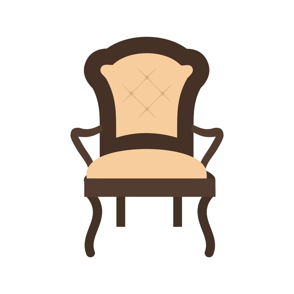 chaise confortable icône plate multicolore vecteur