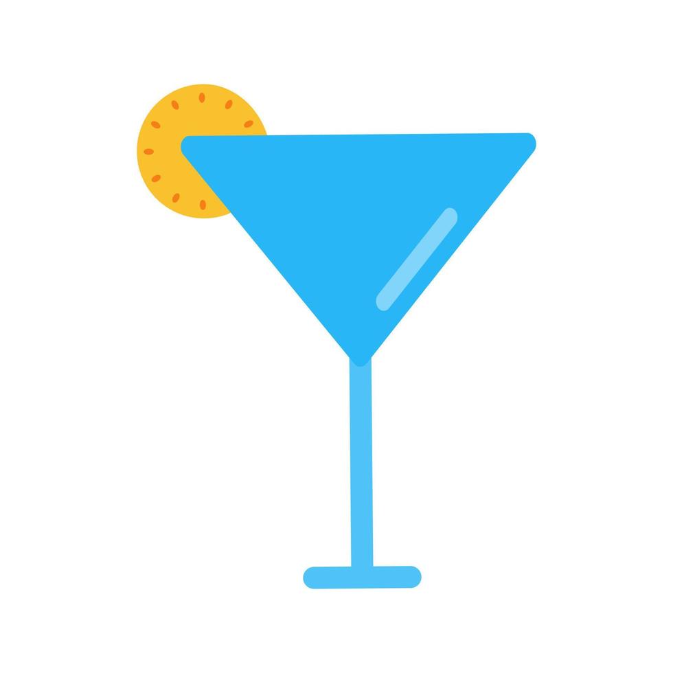 icône plate multicolore de verre à cocktail vecteur