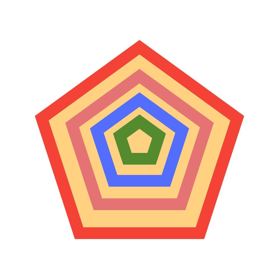 icône plate multicolore du pentagone vecteur