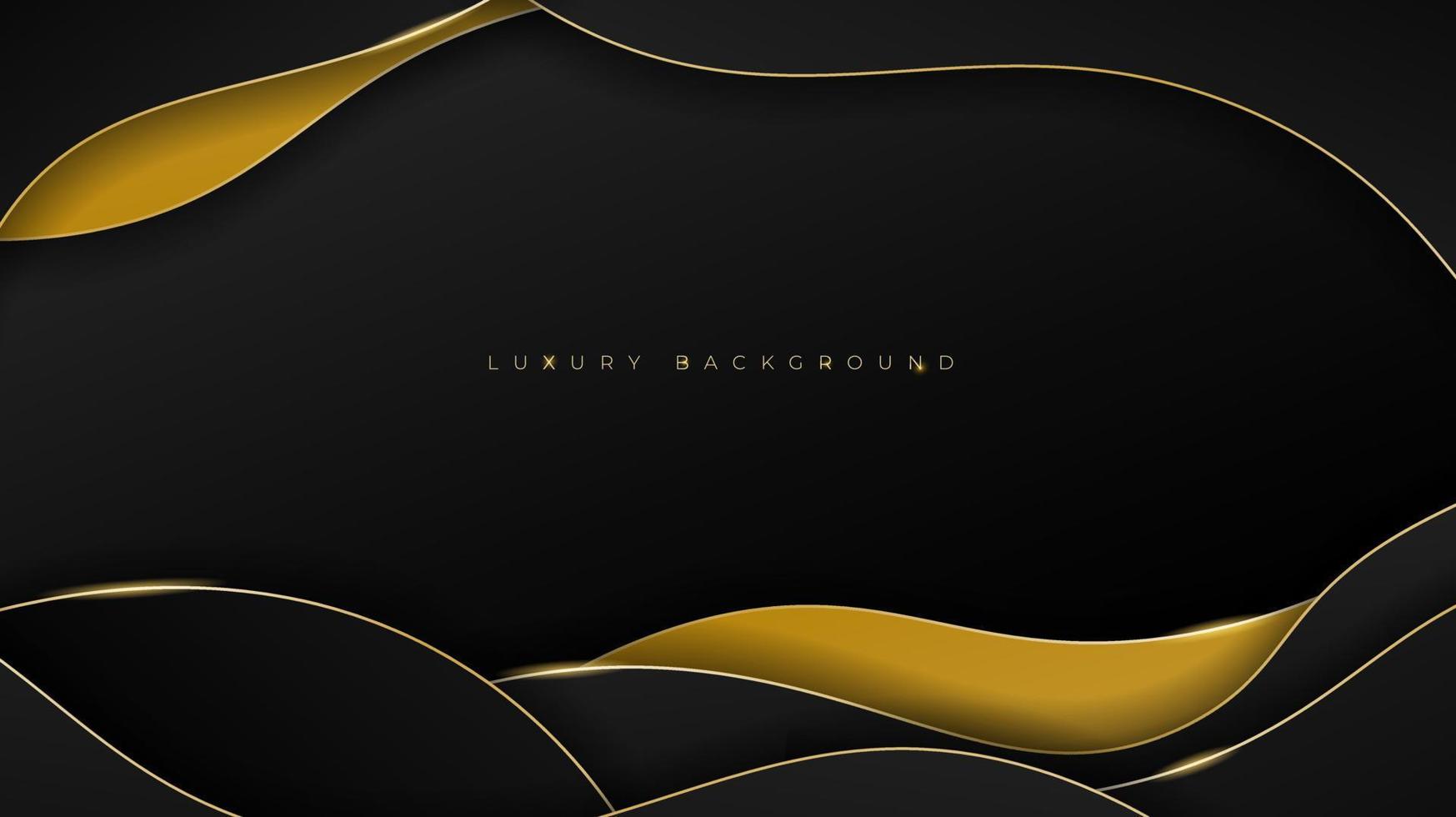 conception de fond en or noir avec conception de concept or brillant et luxe vecteur