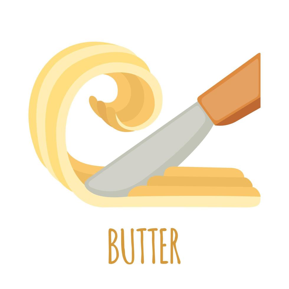couteau en icône de beurre dans un style plat isolé sur fond blanc. illustration vectorielle. vecteur
