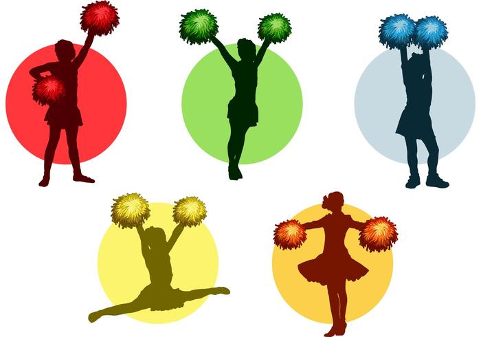 Cheerleader avec Pom Poms Vector Pack