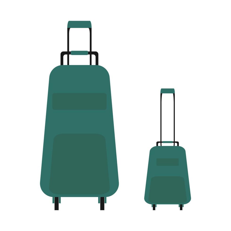 valise à bagages de dessin animé sur roues. isoler sur un fond blanc. illustration vectorielle vecteur