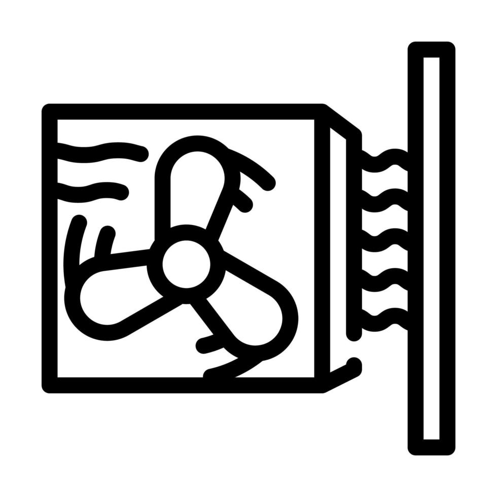 pistolet thermique, illustration vectorielle de l'icône de la ligne de chauffage du ventilateur vecteur