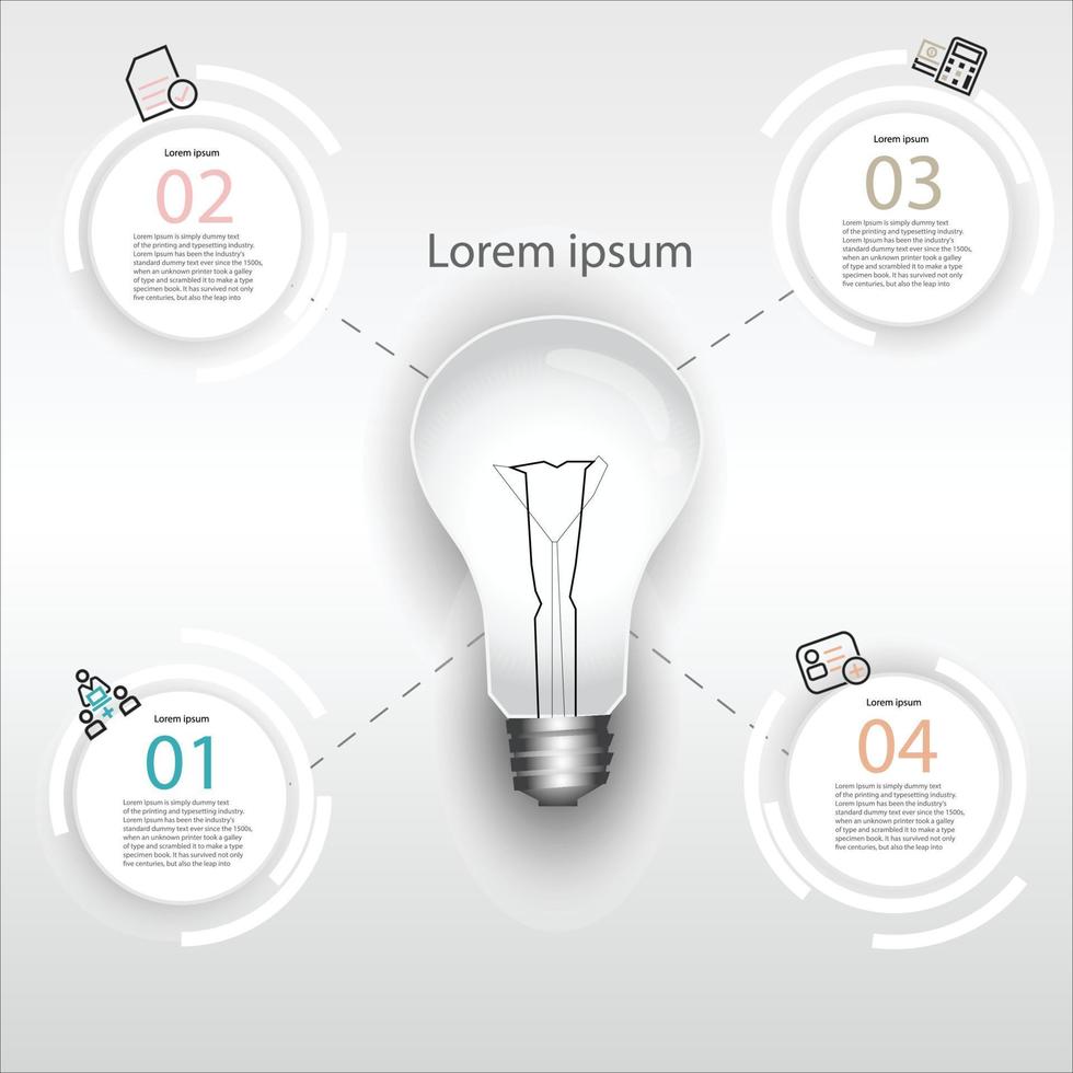 forme de cercle infographique furturiste et idée modèle de vecteur de données étape de concept de processus pour l'éducation à la stratégie et à l'information