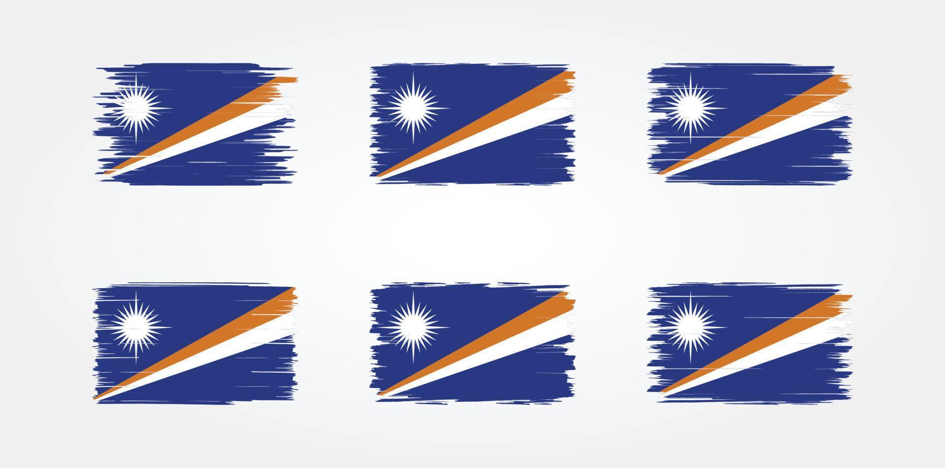 collection de pinceaux de drapeau des îles marshall. drapeau national vecteur