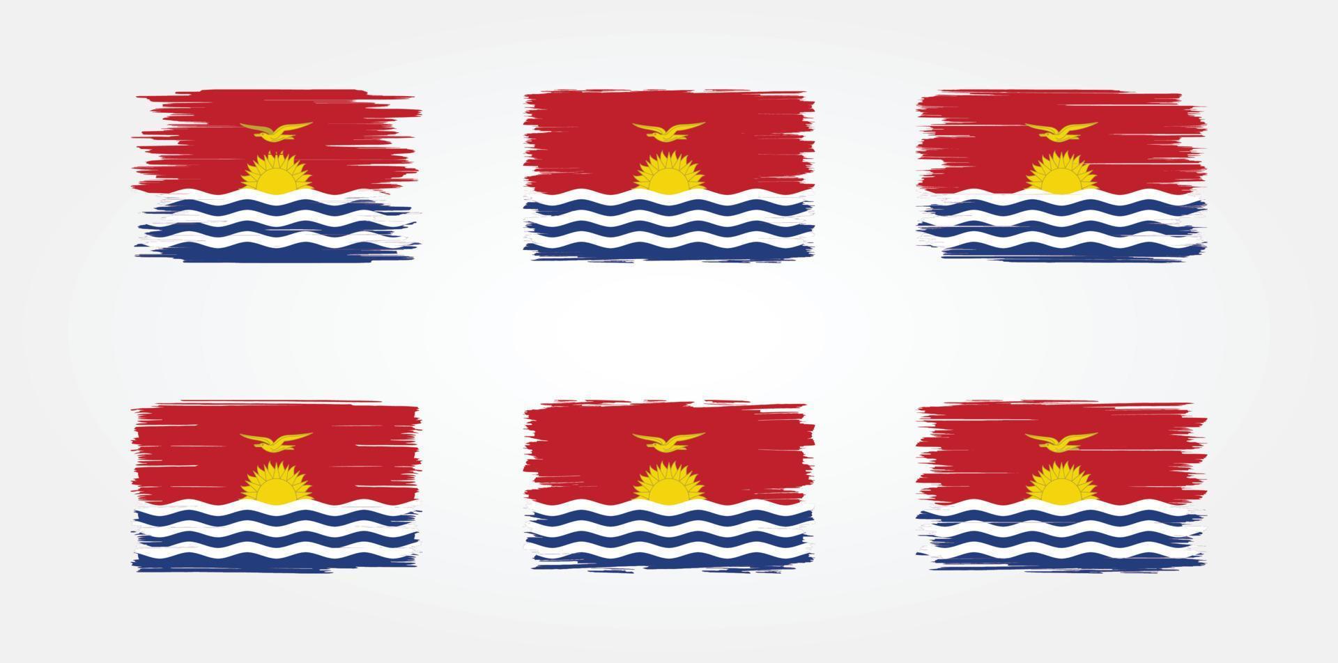 collection de pinceaux drapeau kiribati. drapeau national vecteur