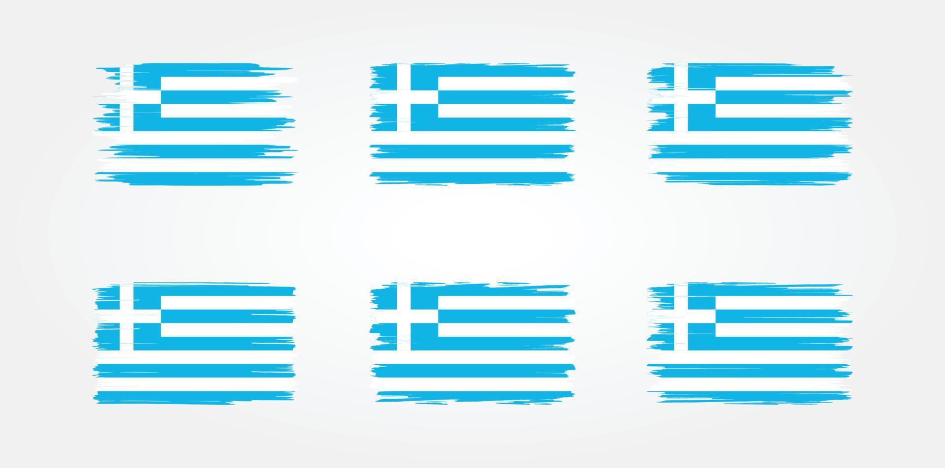 collection de pinceaux de drapeau de la grèce. drapeau national vecteur