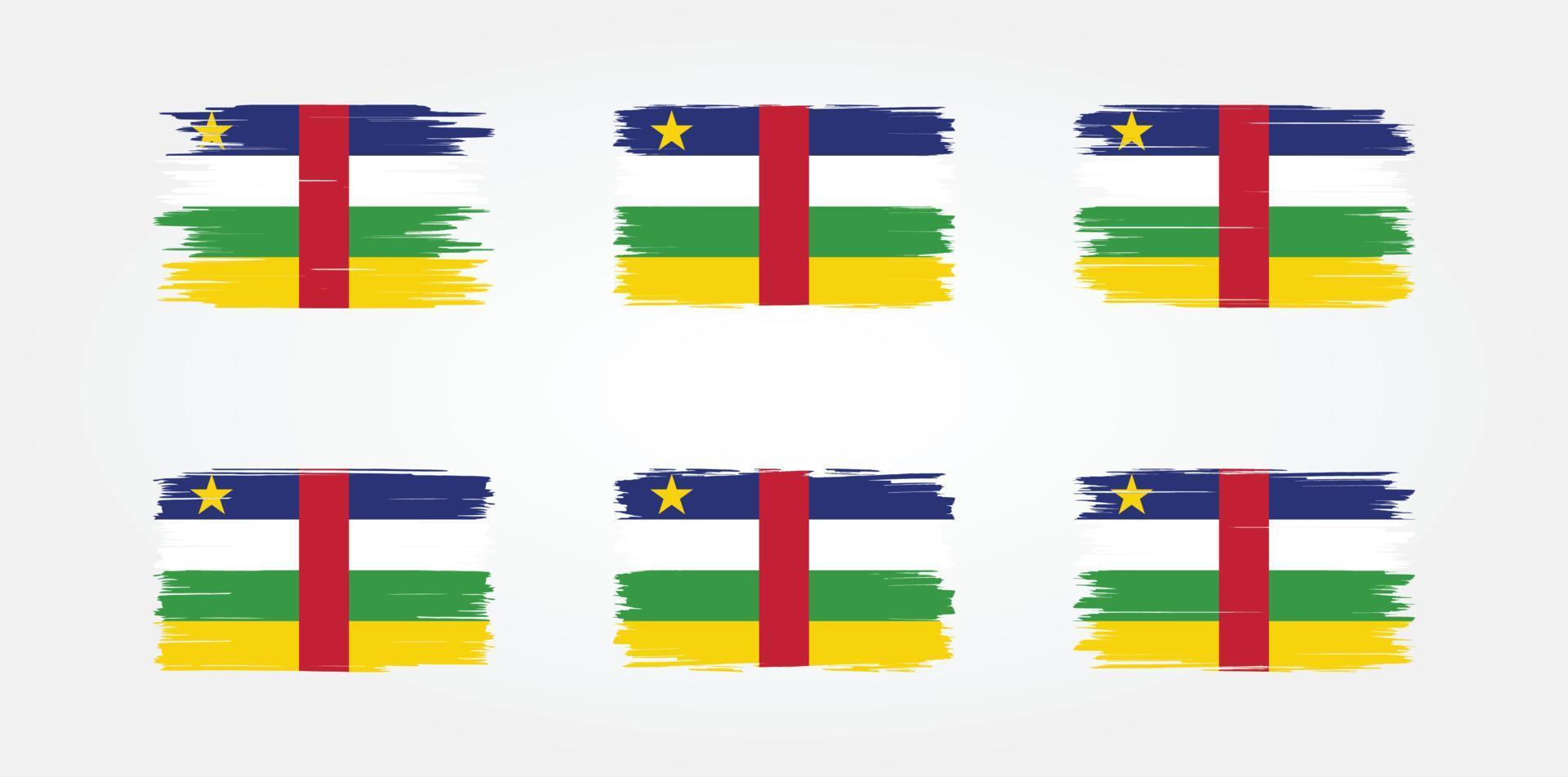 collection de pinceaux de drapeau d'afrique centrale. drapeau national vecteur