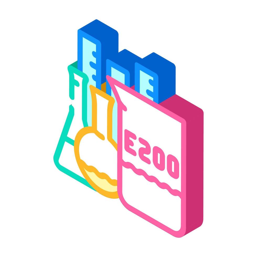 inventaire chimique additifs alimentaires icône isométrique illustration vectorielle vecteur