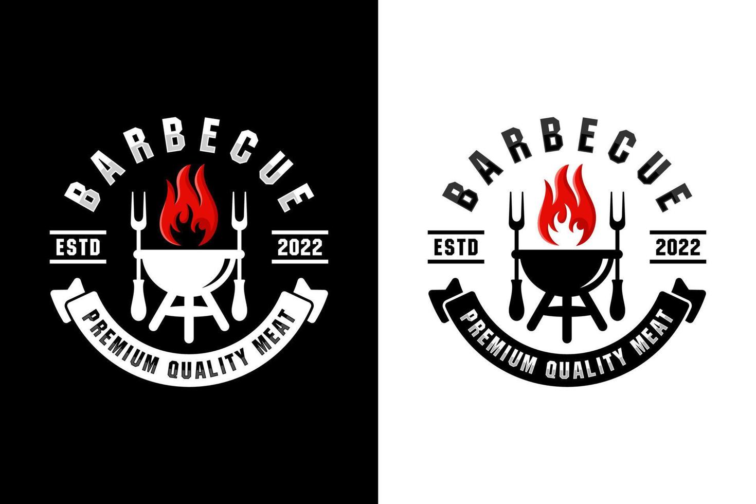 barbecue grill collection de logos de conception de viande de qualité supérieure vecteur
