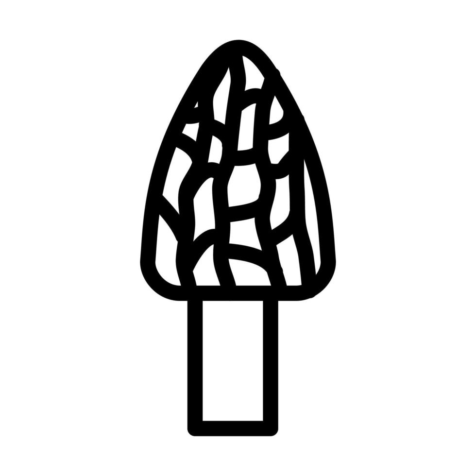 illustration vectorielle de l'icône de la ligne de champignons morilles vecteur