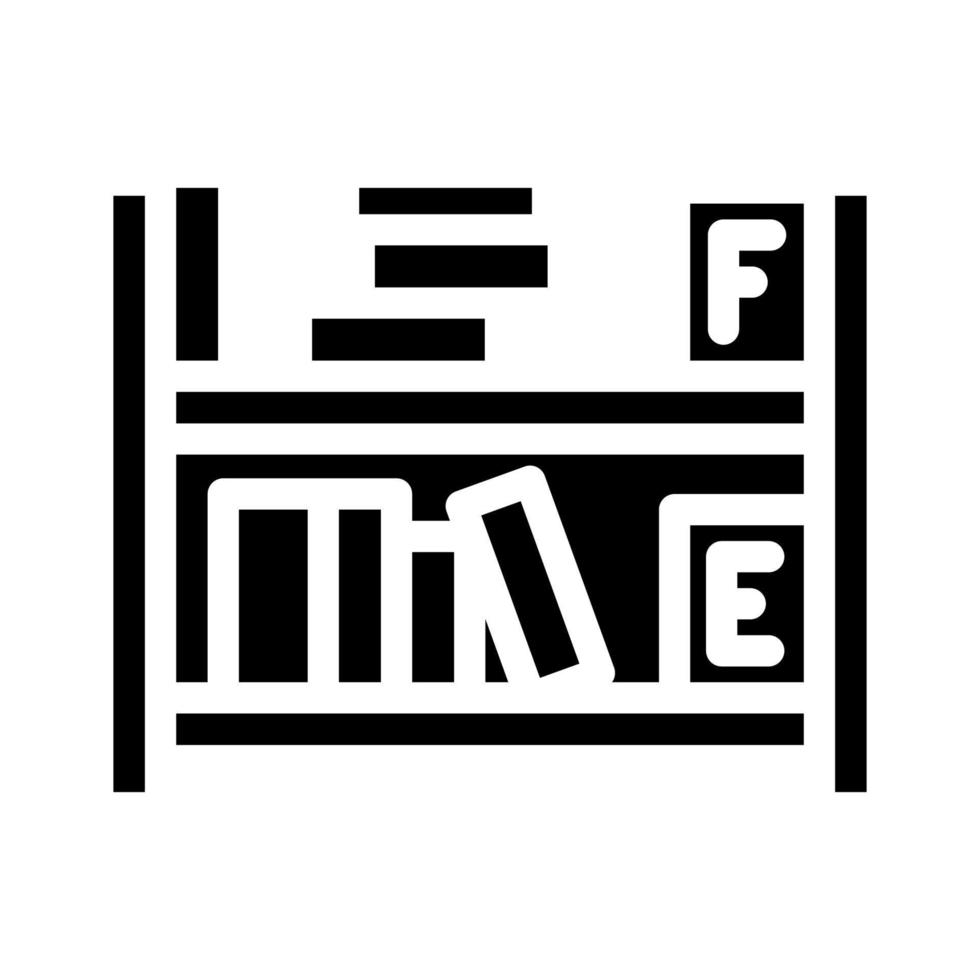 bibliothèque étagère glyphe icône illustration vectorielle vecteur