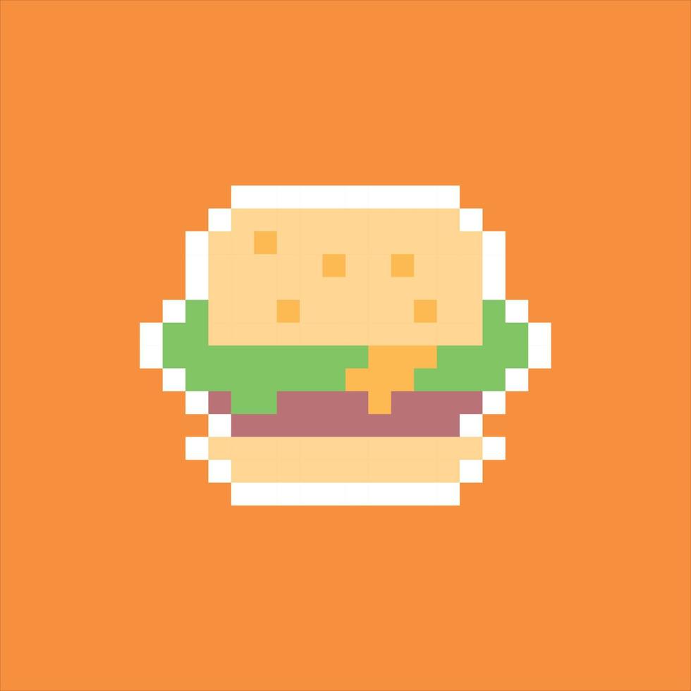 pixel art 8 bits. Hamburger vecteur