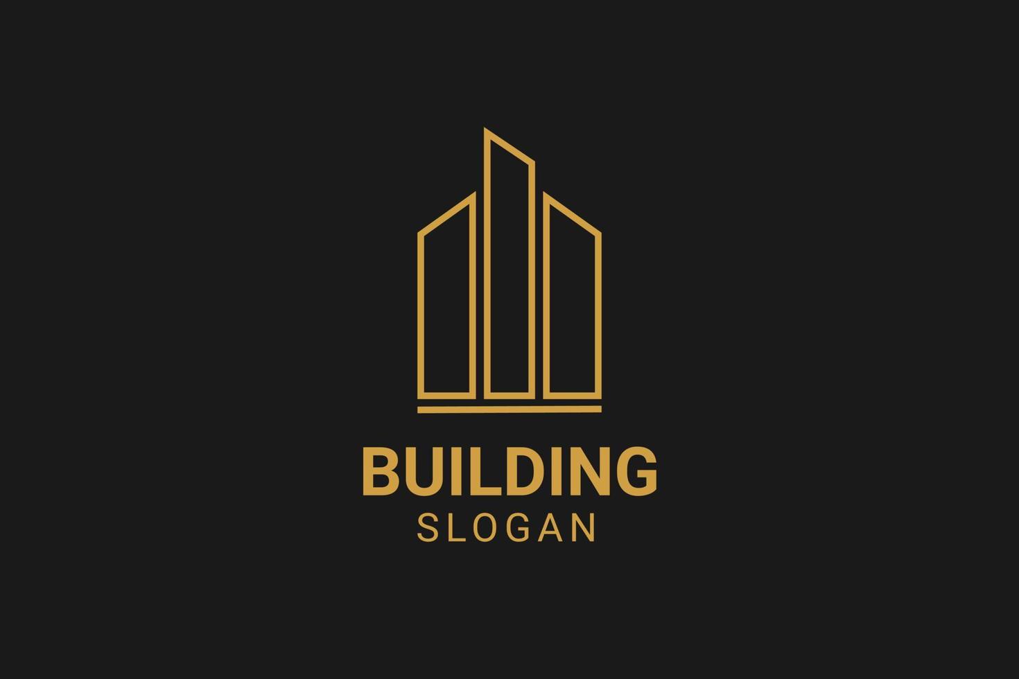 logo minimaliste immobilier, entrepreneur, construction, modèle de conception de bâtiment vecteur
