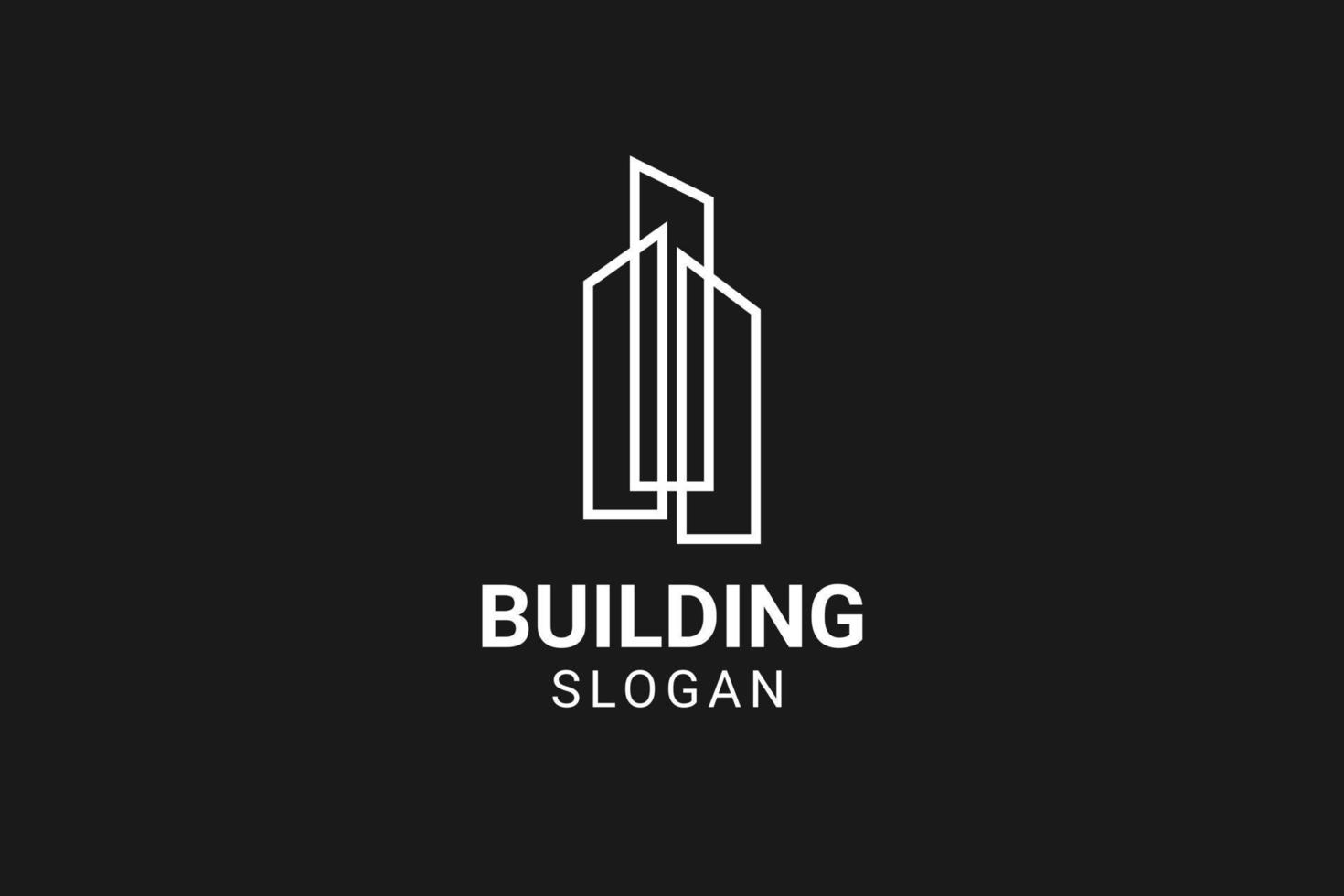 logo minimaliste immobilier, entrepreneur, construction, modèle de conception de bâtiment vecteur