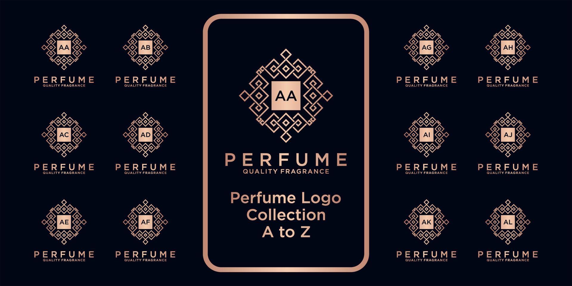 collection de logos de parfums de luxe avec concept initial. vecteur