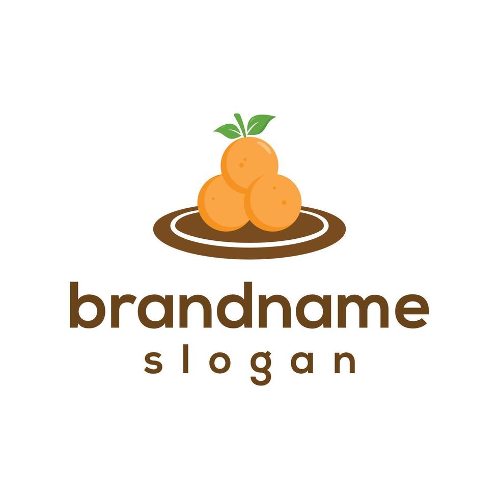 graphique vectoriel du modèle de conception de logo orange frais