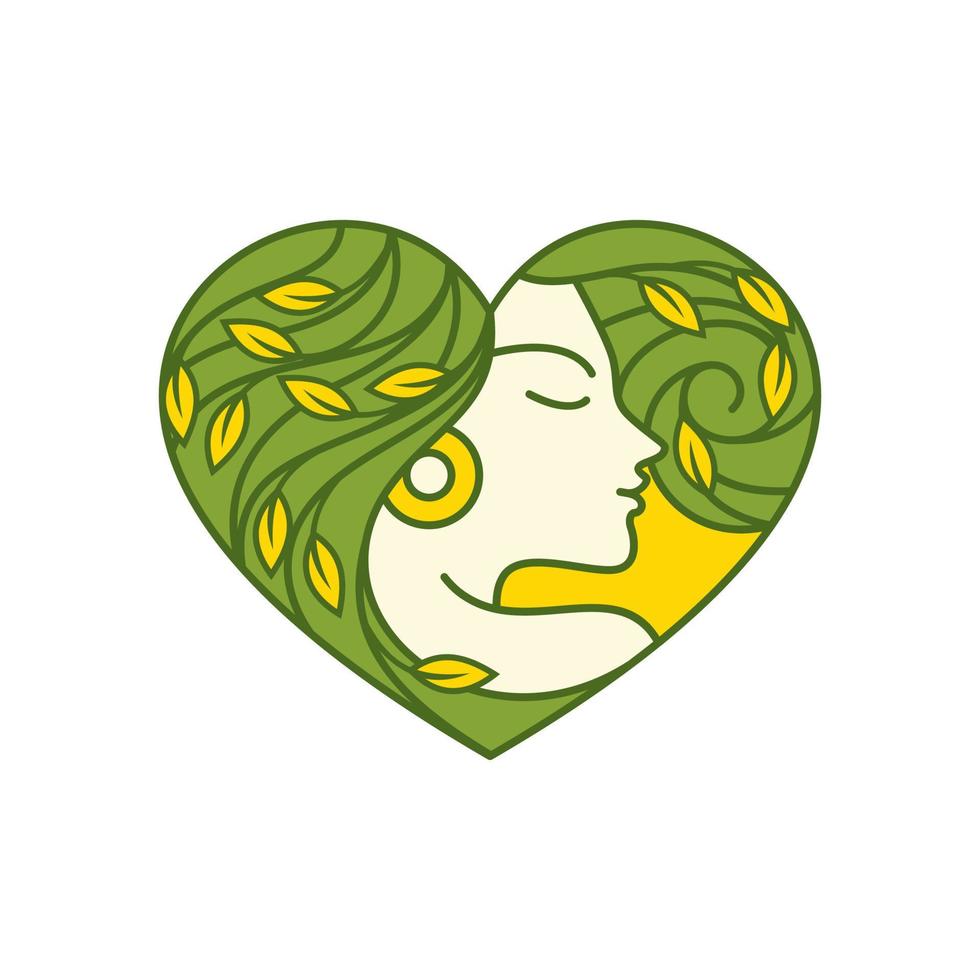 modèle de logo de beauté naturelle et d'amour vecteur