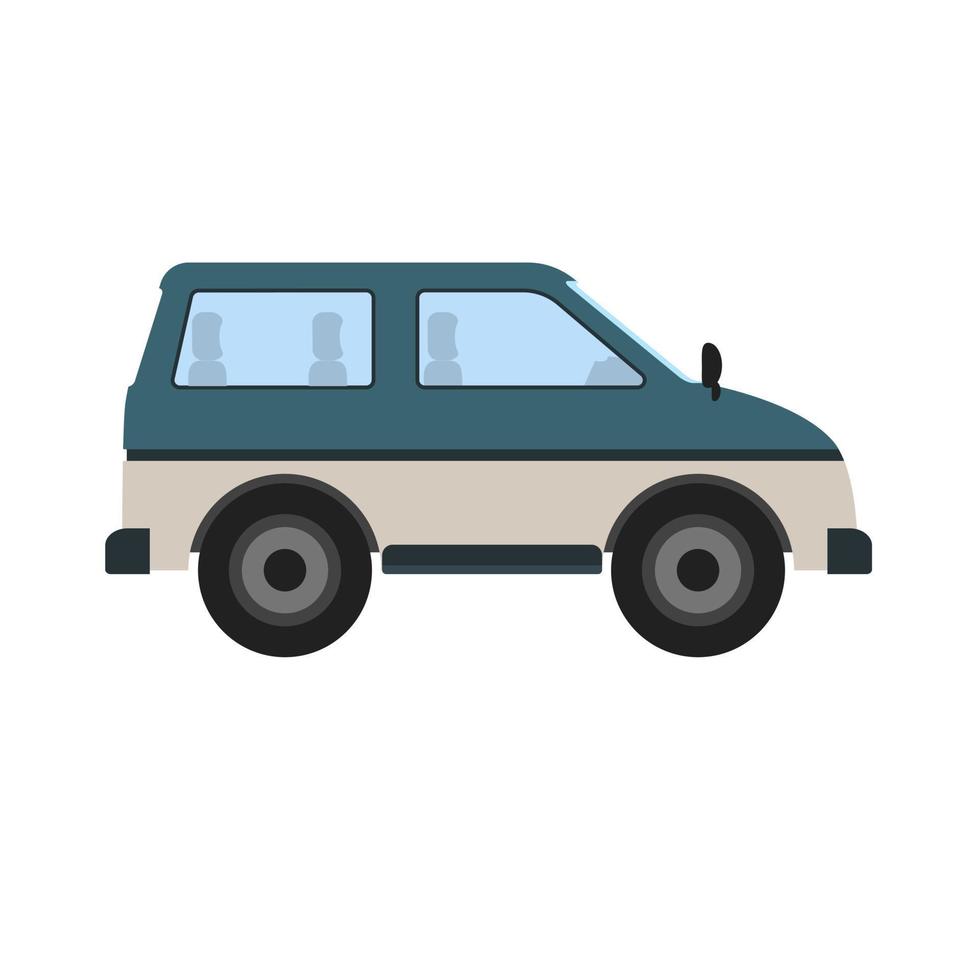 icône multicolore plat minibus vecteur
