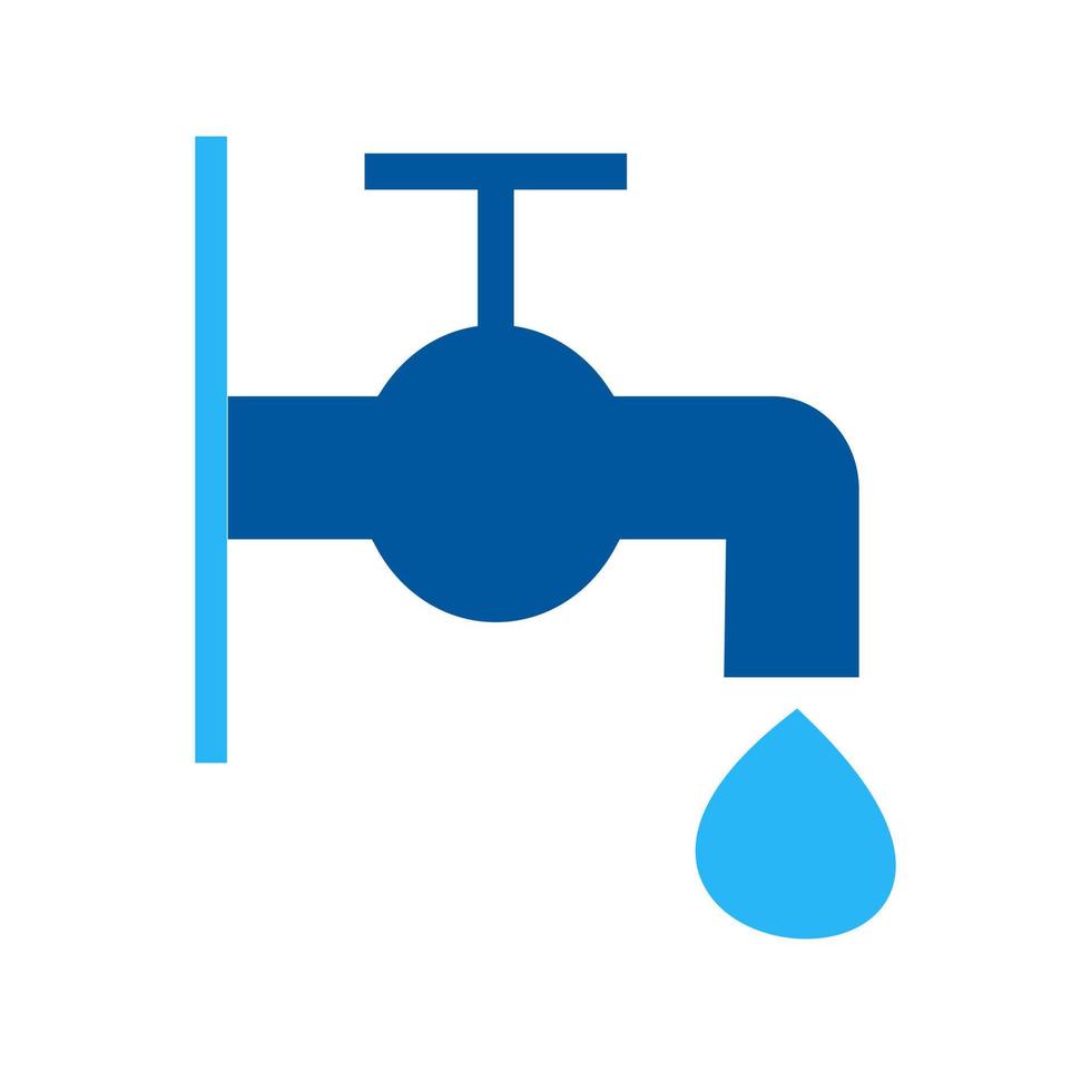 icône plate multicolore du robinet d'eau vecteur