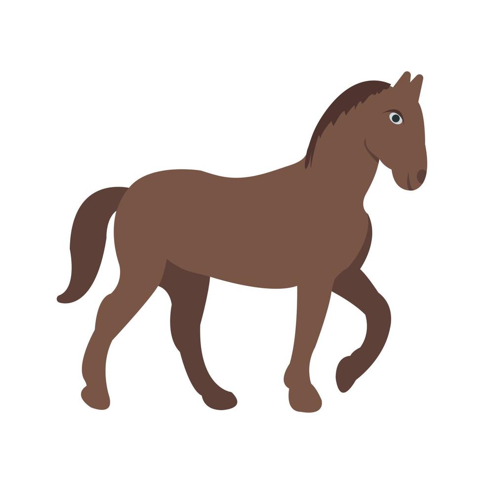 icône plate multicolore de cheval vecteur