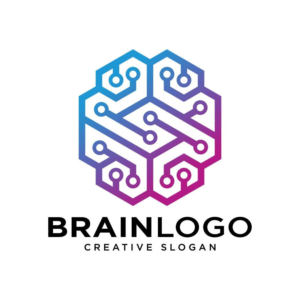 modèle de vecteur de conception de logo de cerveau