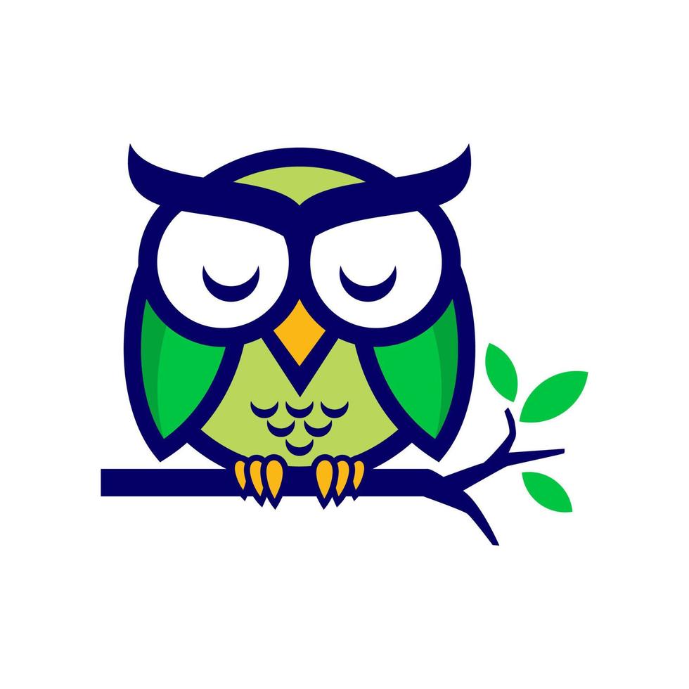 modèle de conception de logo vectoriel hibou