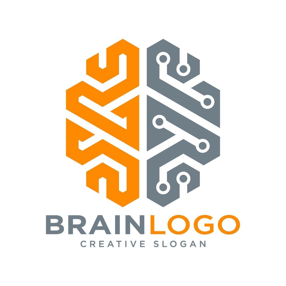 modèle de vecteur de conception de logo de cerveau