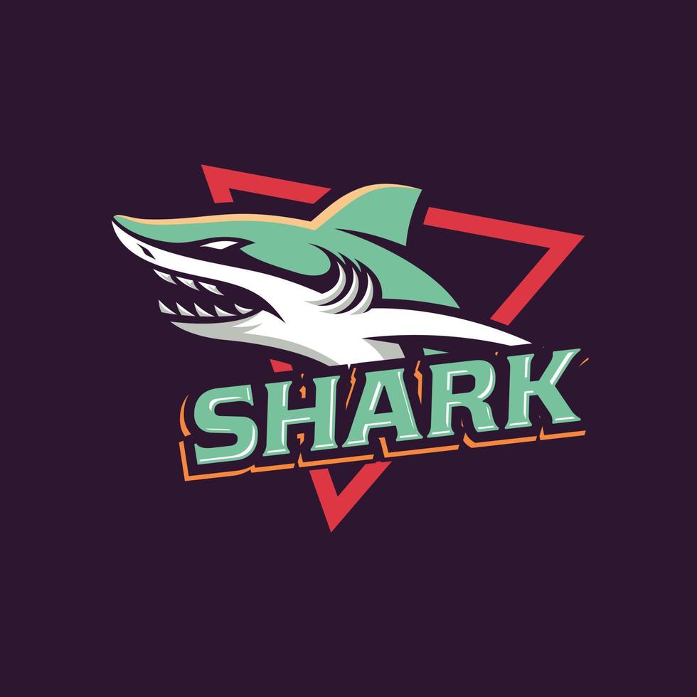 vecteur de modèle de logo de mascotte de jeu de requin e-sport