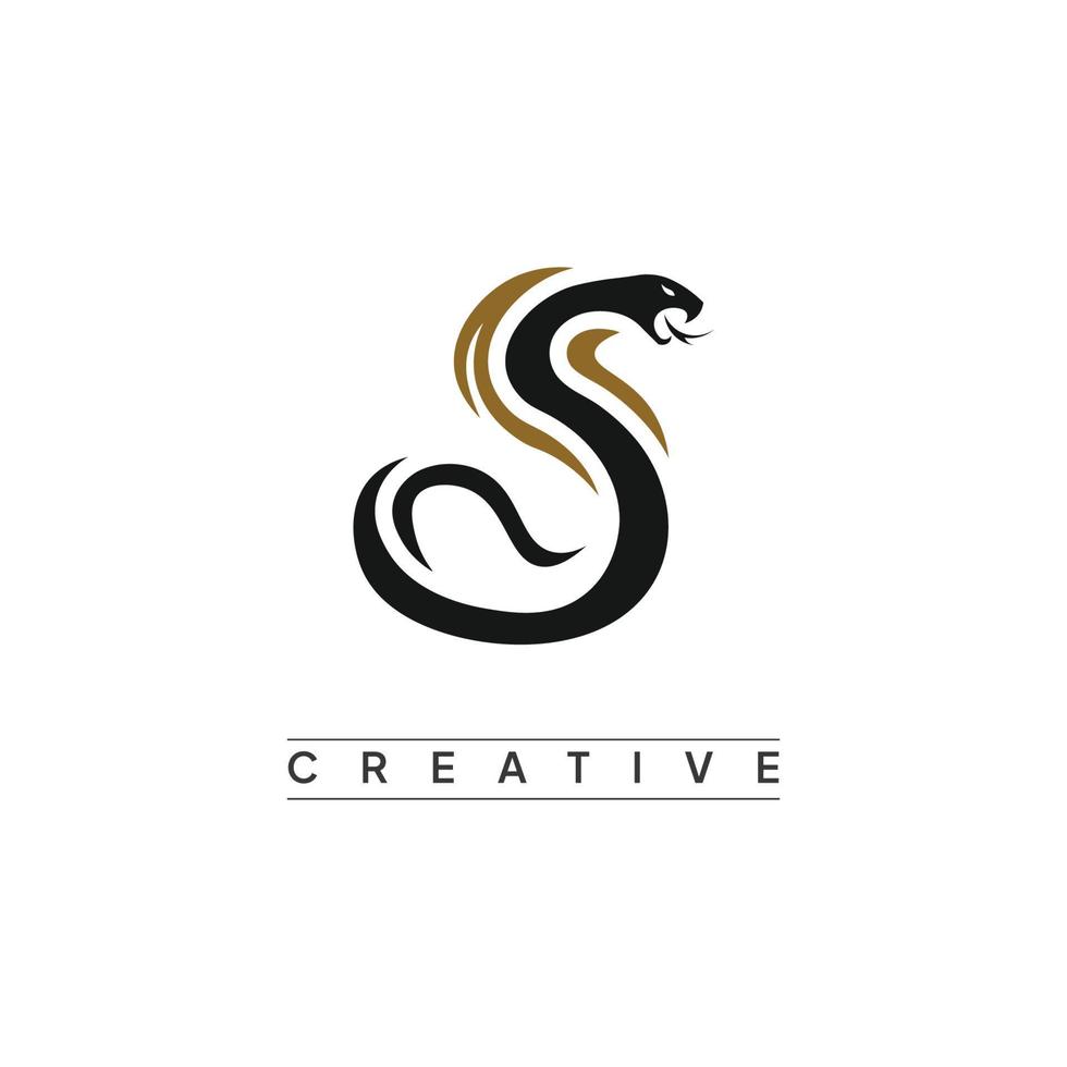 serpent lettre s logo vecteur style tribal