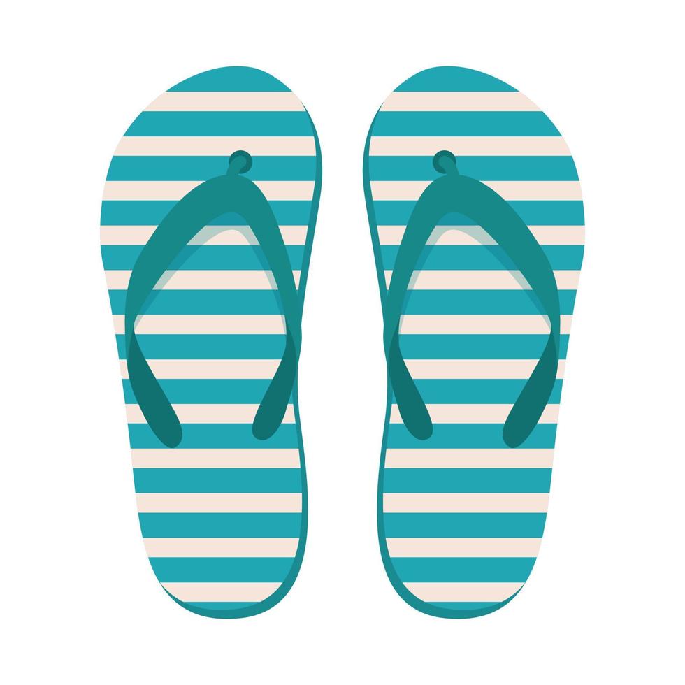 paire de chaussons de plage. tongs d'été. illustration vectorielle plane. vecteur