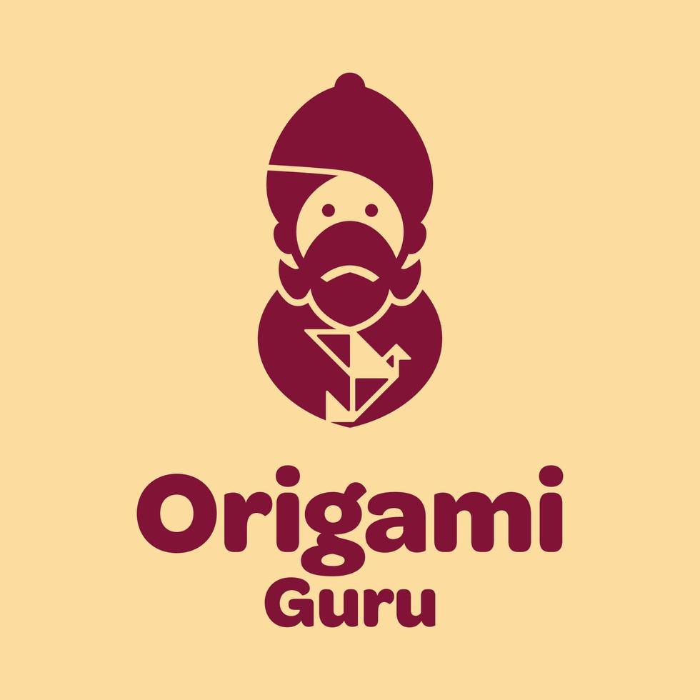 logo de gourou d'origami vecteur