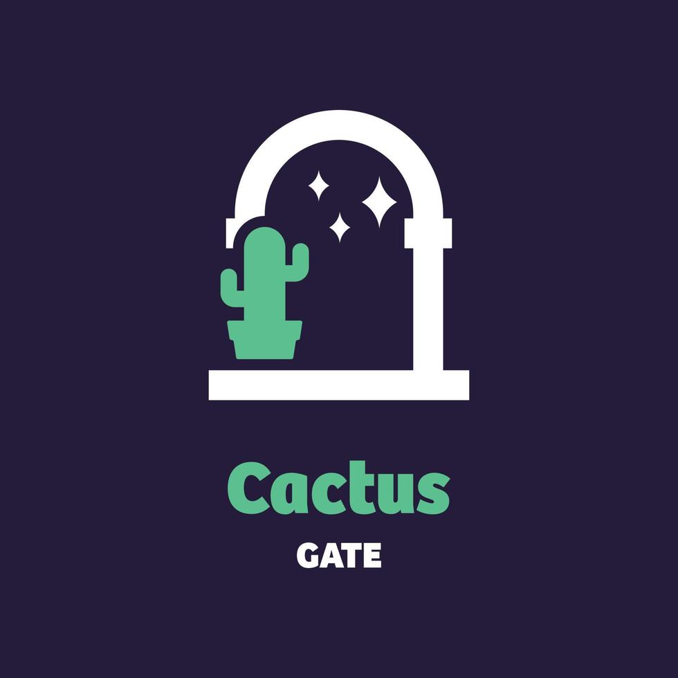 logo porte cactus vecteur