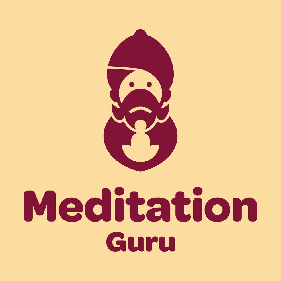 logo du gourou de la méditation vecteur