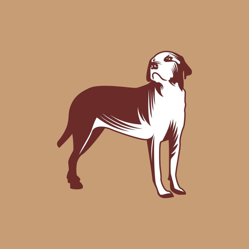 logo rétro chien vecteur