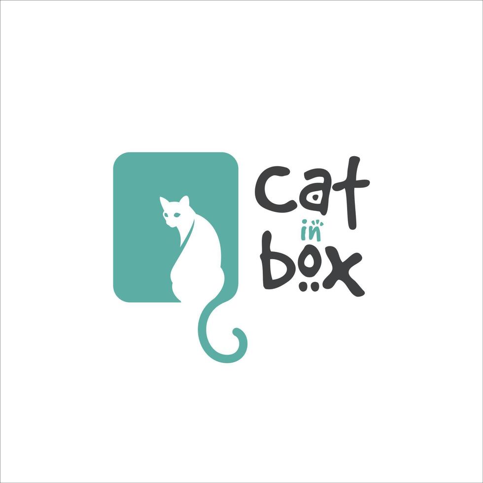 logo de boîte de chat vecteur