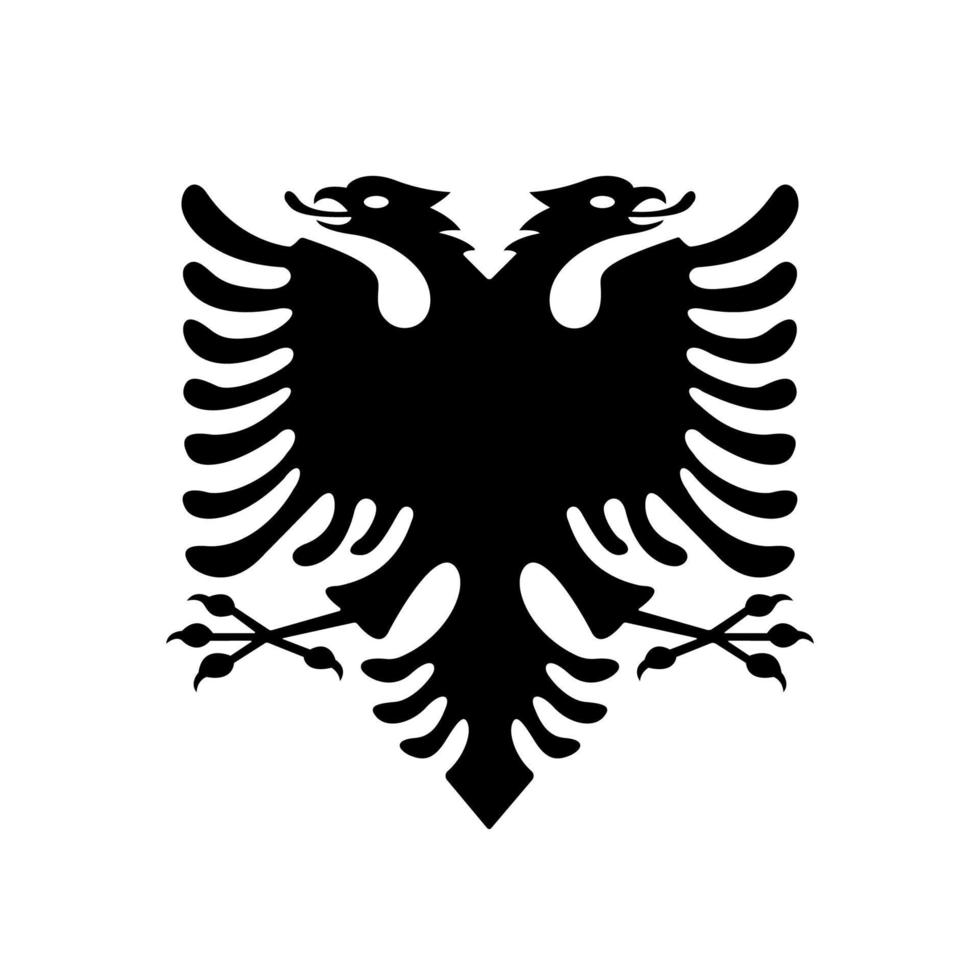 silhouette d'oiseau aigle à deux têtes, illustration animale. vecteur