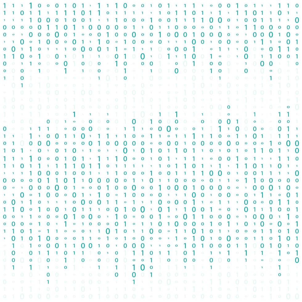 arrière-plan avec chiffres à l'écran. code binaire zéro une matrice fond blanc. bannière, motif, papier peint. illustration vectorielle vecteur