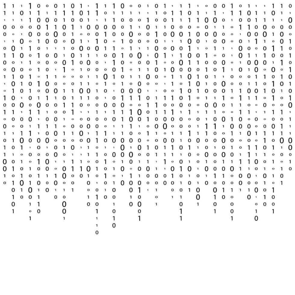 fond de matrice abstraite. code informatique binaire. codage. concept de pirate informatique. illustration de fond de vecteur